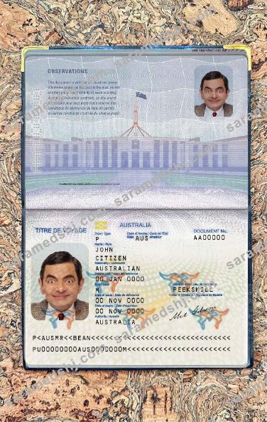 Australian passport (convention travel document) free photo look